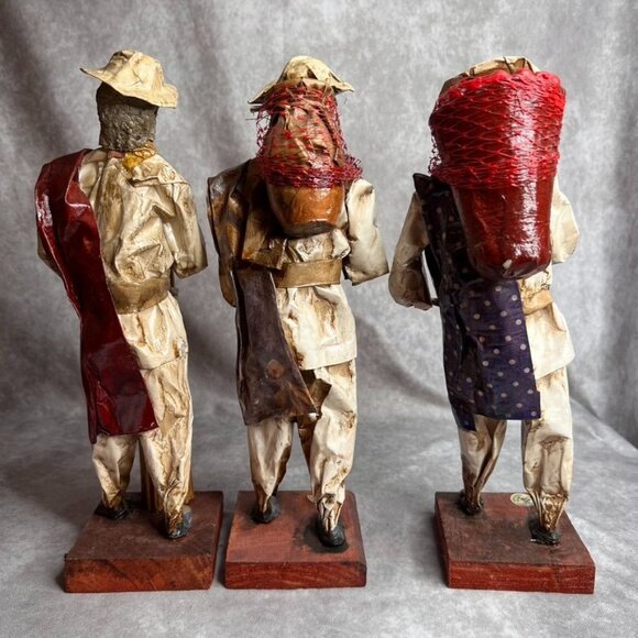 Handcrafted Paper Mache Mexican Folk Art Figurines Set Of 6 Made In Mexico READ - Picture 7 of 16